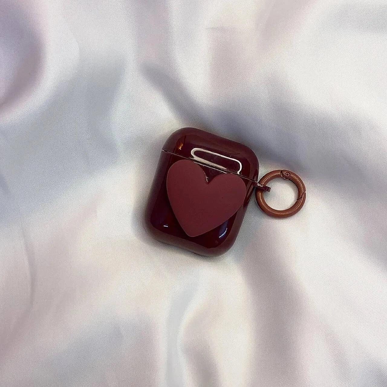 Cute 3D Heart Earphone Case For AirPods 1 2 Pro 2nd Case Soft Silicone For Air pods 4 3 Bluetooth Earphone Charging Boxs Keyring