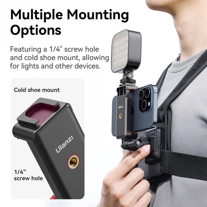 Ulanzi Go-Quick II Magnetic Chest Strap For Action Camera Smartphone Gopro 14 13 12 11 10 iPhone 15 14 13 for Outdoor Video Vlog