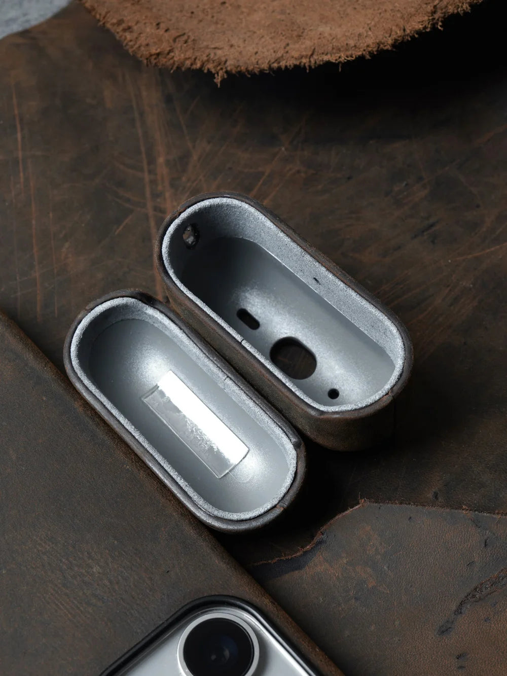 Italian Crazy Horse Genuine Leather Case for AirPods Pro 2 Luxury Cases for AirPods 3 2 & 1 Wireless Bluetooth Headset Cover