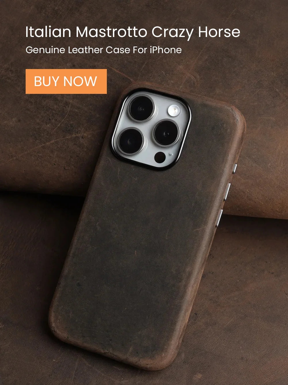 Italian Crazy Horse Genuine Leather Case for AirPods Pro 2 Luxury Cases for AirPods 3 2 & 1 Wireless Bluetooth Headset Cover