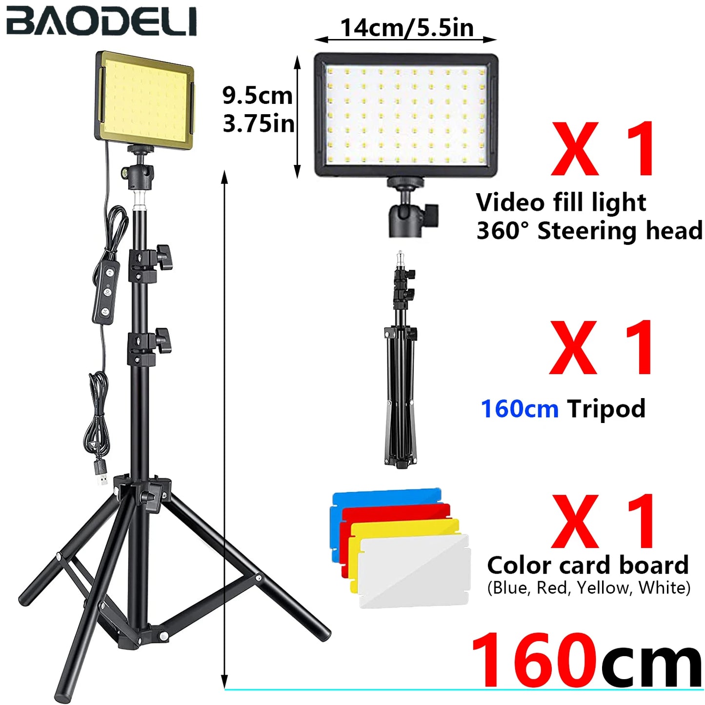 LED Video Light Panel Photography Lighting Photo Studio Lamp Kit 2 Pack For Shoot Live Streaming Youbube With Stand RGB Filters