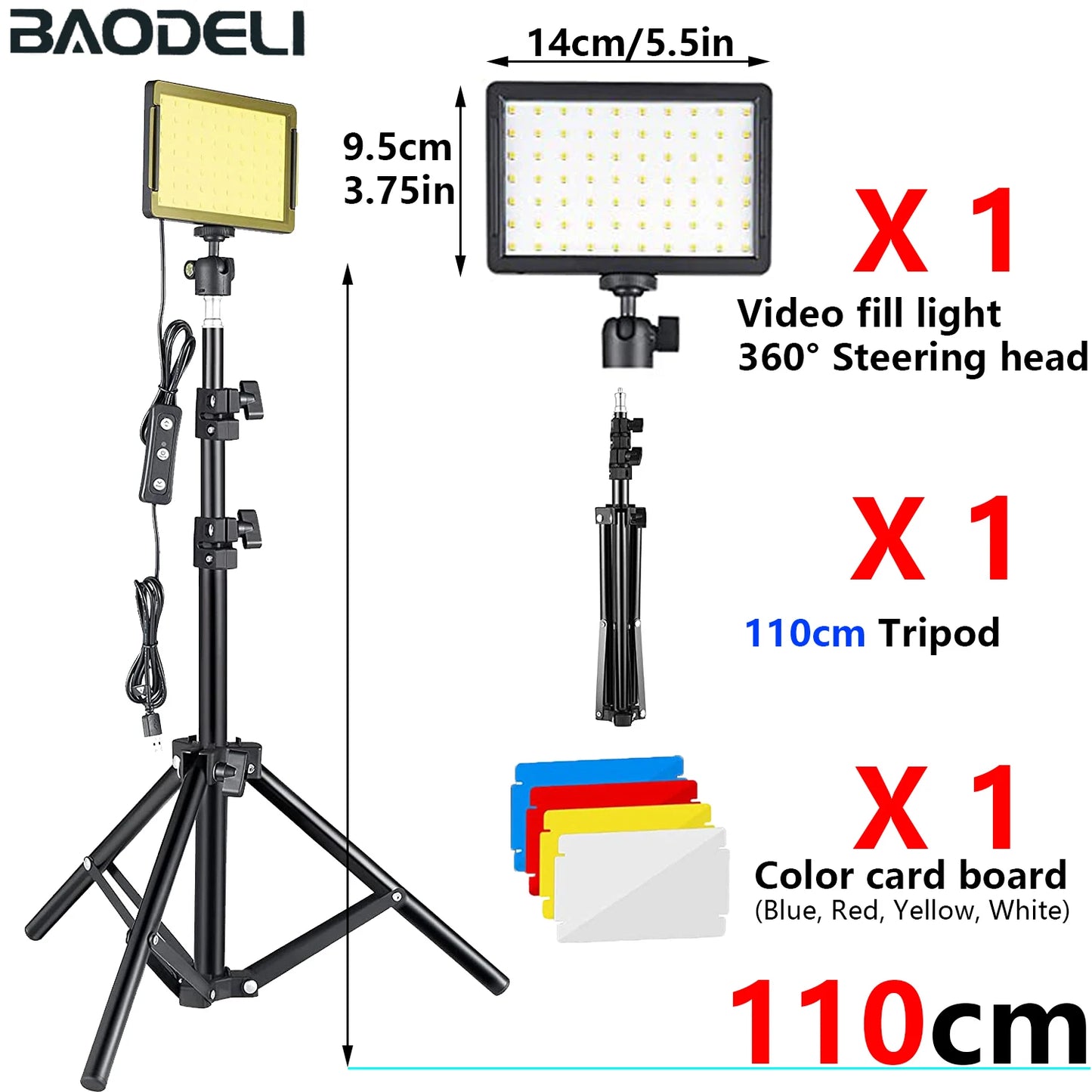 LED Video Light Panel Photography Lighting Photo Studio Lamp Kit 2 Pack For Shoot Live Streaming Youbube With Stand RGB Filters