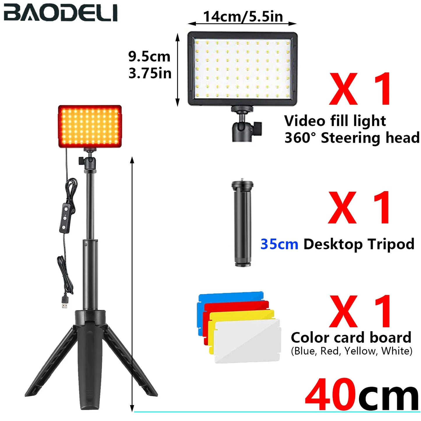 LED Video Light Panel Photography Lighting Photo Studio Lamp Kit 2 Pack For Shoot Live Streaming Youbube With Stand RGB Filters
