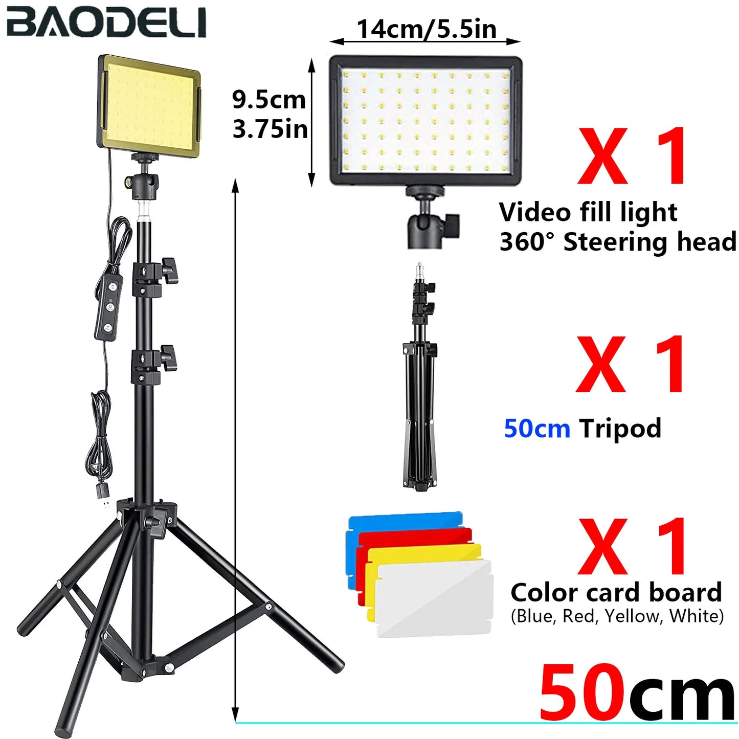 LED Video Light Panel Photography Lighting Photo Studio Lamp Kit 2 Pack For Shoot Live Streaming Youbube With Stand RGB Filters