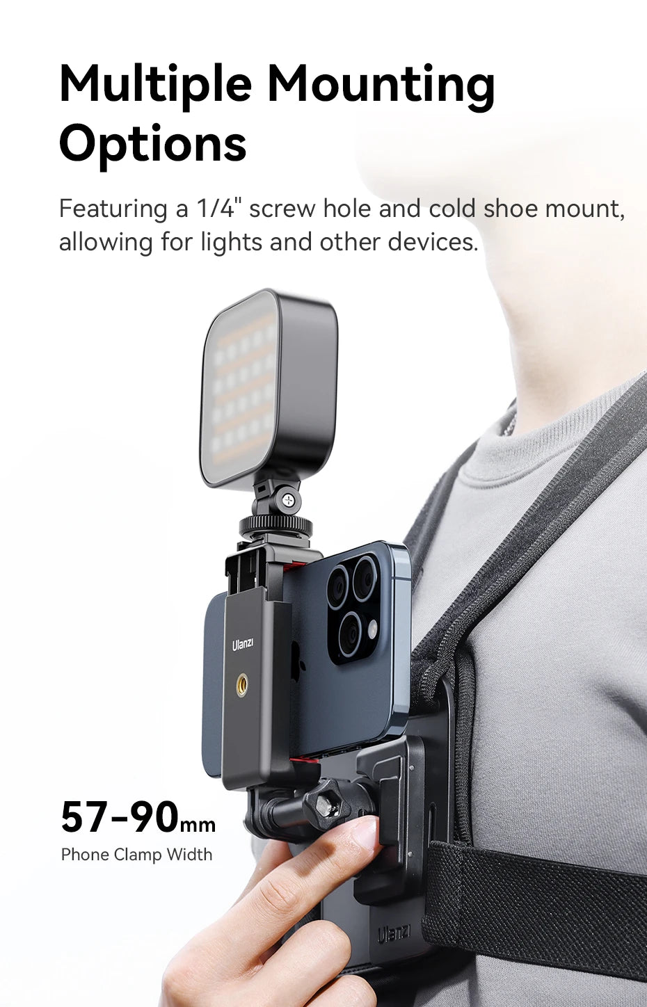 Ulanzi Go-Quick II Magnetic Chest Strap For Action Camera Smartphone Gopro 14 13 12 11 10 iPhone 15 14 13 for Outdoor Video Vlog