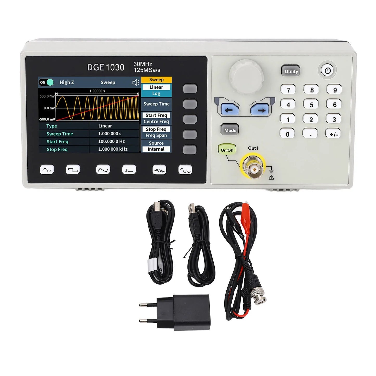 Waveform Generator Arbitrary Waveform Generator 1μHz to 30MHz Range 1uHz Resolution Single  Generator Frequency Generator