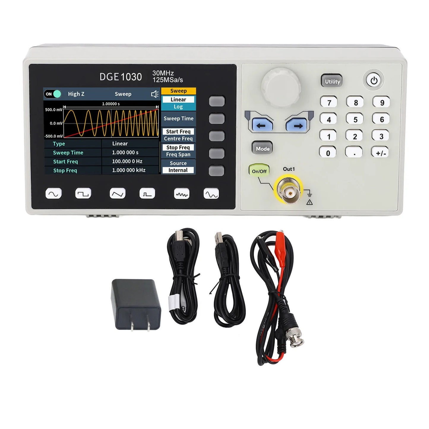 Waveform Generator Arbitrary Waveform Generator 1μHz to 30MHz Range 1uHz Resolution Single  Generator Frequency Generator