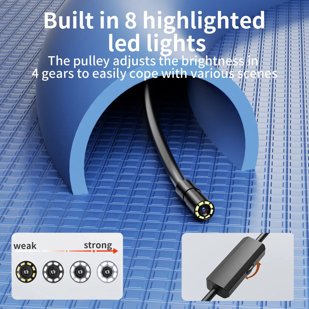 Industrial Endoscope Camera for iOS System HD 960P Waterproof Inspection Sewer Borescope Camera for Checking Car