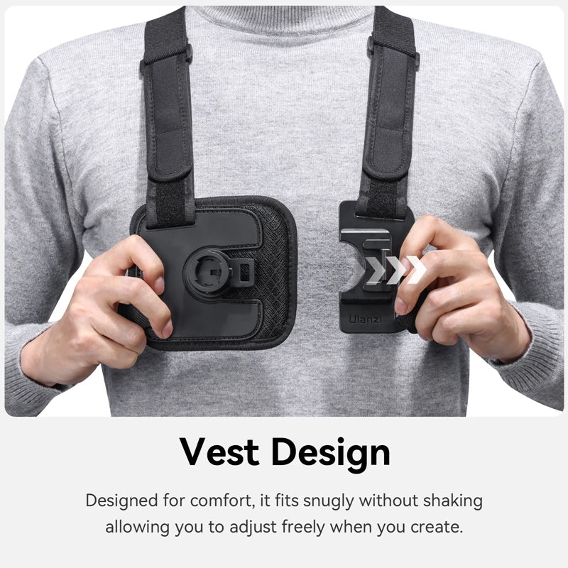 Ulanzi Go-Quick II Magnetic Chest Strap For Action Camera Smartphone Gopro 14 13 12 11 10 iPhone 15 14 13 for Outdoor Video Vlog
