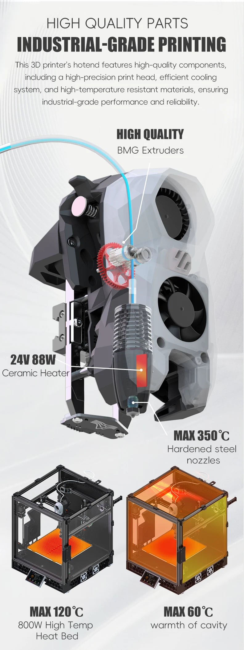 Latest SIBOOR Voron Trident [June,2024] 3D Printer with CNC Metal Structure 4AWD CoreXY DIY 3D Printer Kit AWD Components