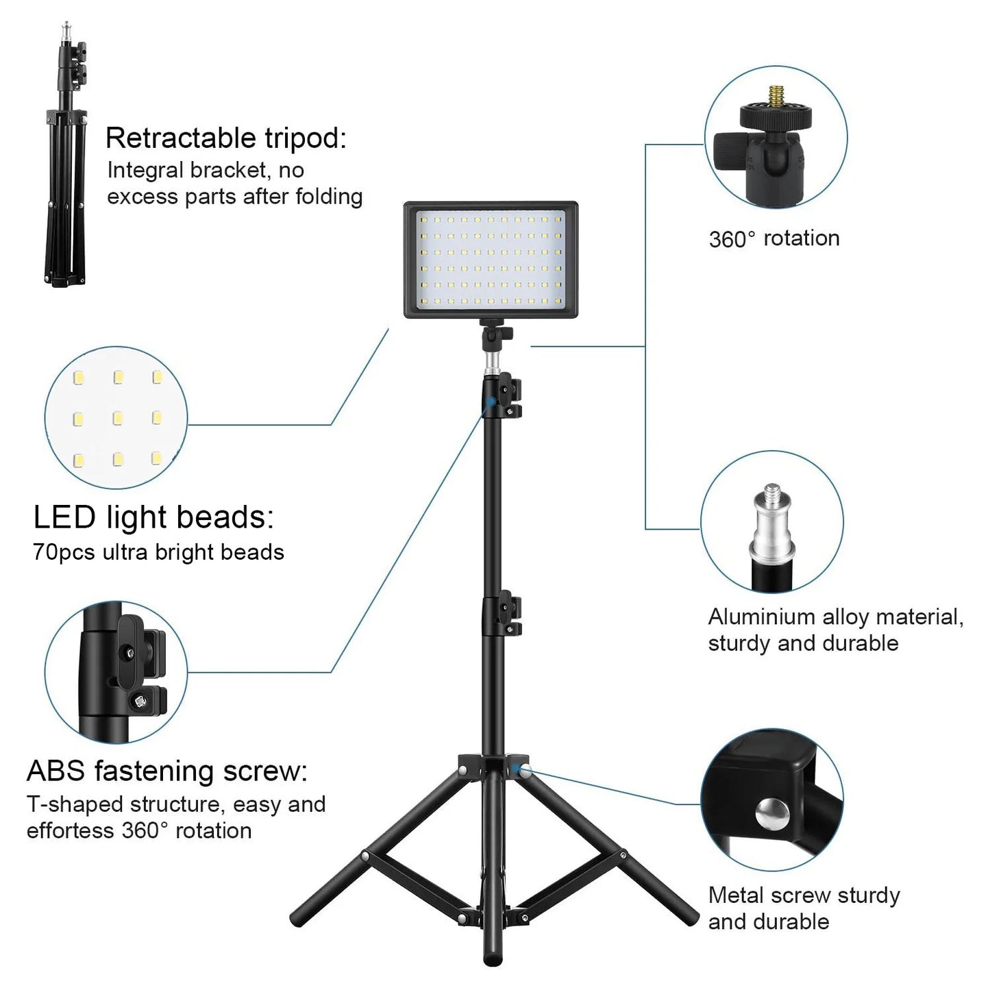 LED Video Light Panel Photography Lighting Photo Studio Lamp Kit 2 Pack For Shoot Live Streaming Youbube With Stand RGB Filters