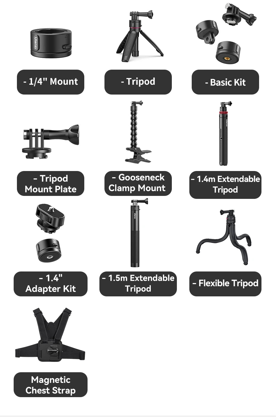Ulanzi Go-Quick II Magnetic Chest Strap For Action Camera Smartphone Gopro 14 13 12 11 10 iPhone 15 14 13 for Outdoor Video Vlog