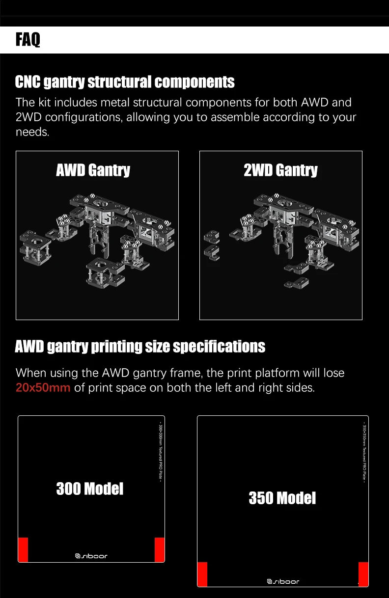 Latest SIBOOR Voron Trident [June,2024] 3D Printer with CNC Metal Structure 4AWD CoreXY DIY 3D Printer Kit AWD Components