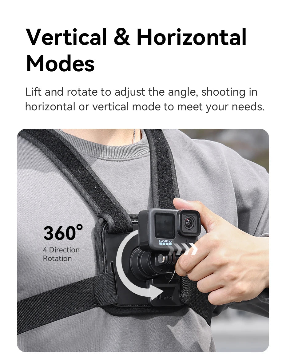 Ulanzi Go-Quick II Magnetic Chest Strap For Action Camera Smartphone Gopro 14 13 12 11 10 iPhone 15 14 13 for Outdoor Video Vlog