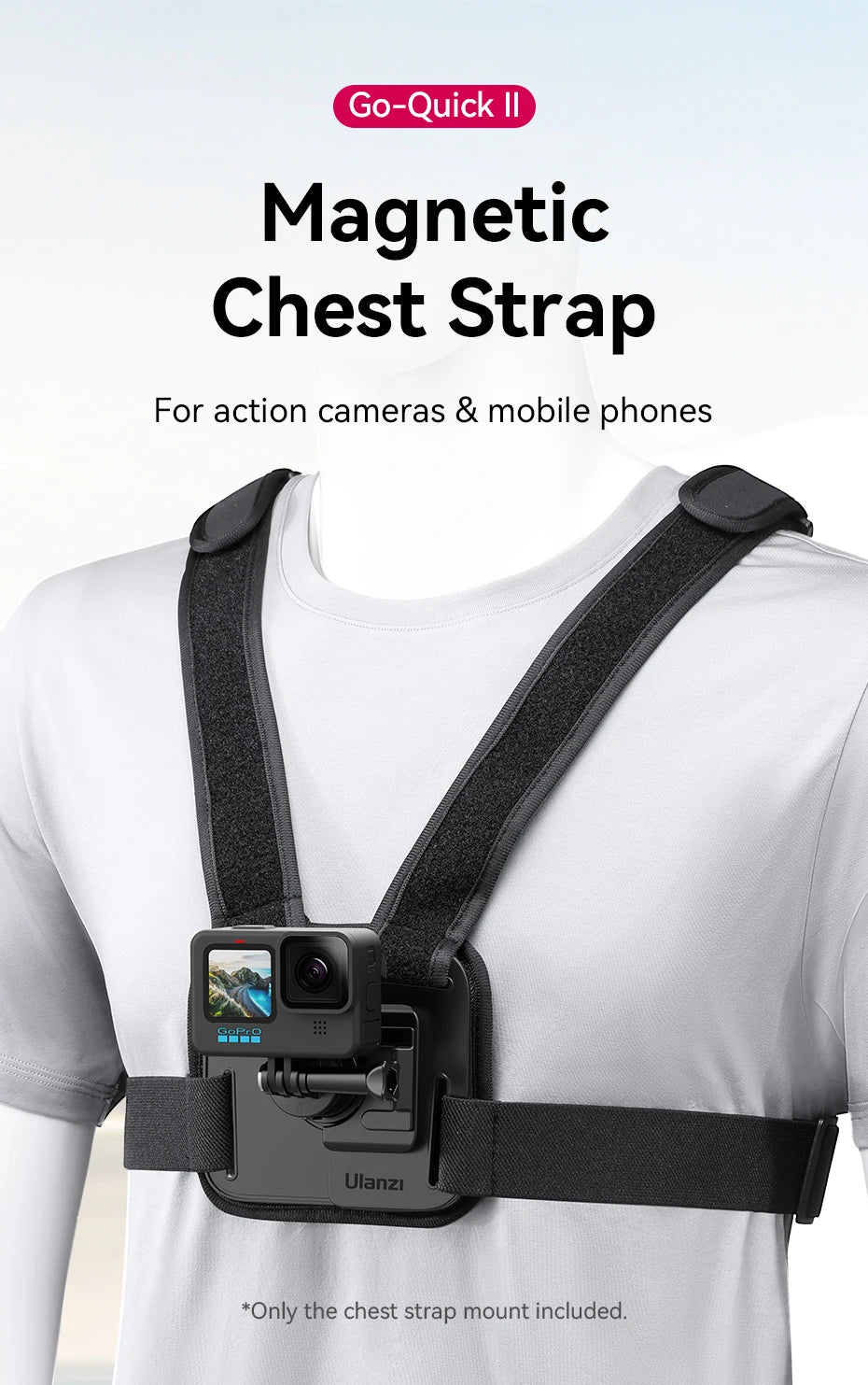 Ulanzi Go-Quick II Magnetic Chest Strap For Action Camera Smartphone Gopro 14 13 12 11 10 iPhone 15 14 13 for Outdoor Video Vlog