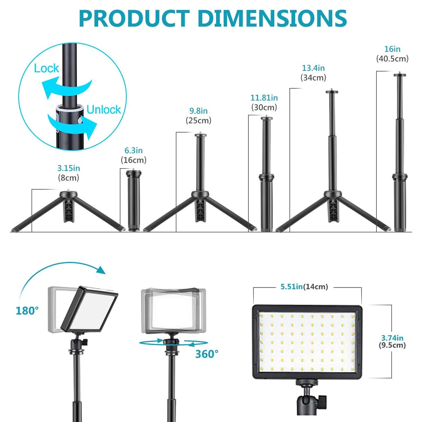 LED Video Light Panel Photography Lighting Photo Studio Lamp Kit 2 Pack For Shoot Live Streaming Youbube With Stand RGB Filters