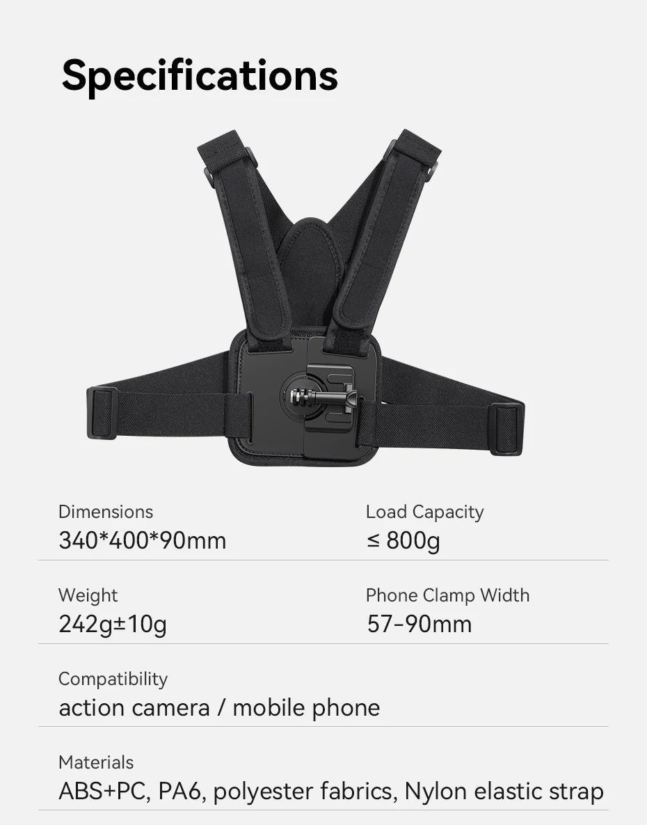 Ulanzi Go-Quick II Magnetic Chest Strap For Action Camera Smartphone Gopro 14 13 12 11 10 iPhone 15 14 13 for Outdoor Video Vlog