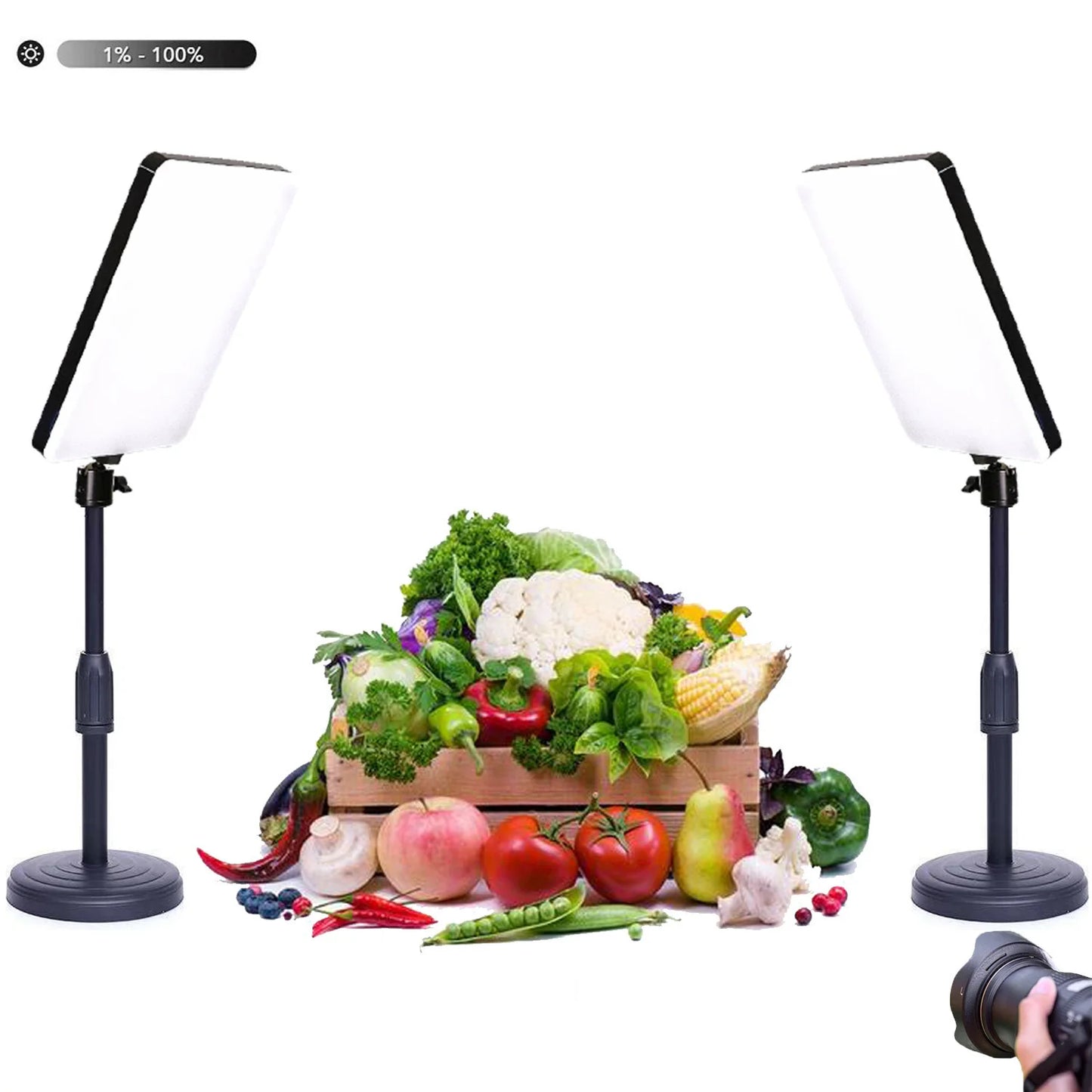 LED Video Light Panel Photography Lighting Photo Studio Lamp Kit 2 Pack For Shoot Live Streaming Youbube With Stand RGB Filters